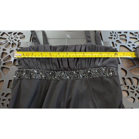 Vintage Y2K City Triangles Dress Juniors M (Fits XS-S) Babydoll Chiffon Beaded - Picture 12 of 14